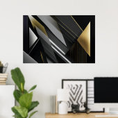 Geometric Elegance Gold & Black Poster (Heimbüro)