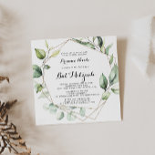 Geometric Elegant Gold Greenery Bat Mitzvah Einladung