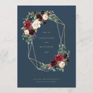 Geometric Fall Elegance Save the Date Menükarte