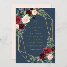Geometric Fall Elegance Wedding Einladung