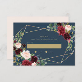 Geometric Fall Elegance Wedding RSVP Einladung