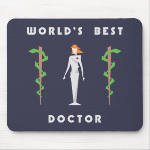 Geometric Female World's Best Doctor Mousepad