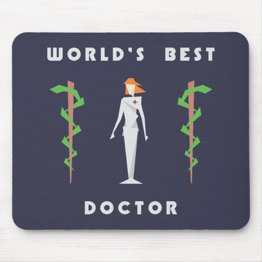 Geometric Female World's Best Doctor Mousepad (Vorne)