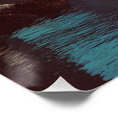 Geometric Fjord Sunset Poster (Ecke)