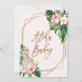 Geometric Floral Aloha Baby Dusche Einladung (Rückseite)