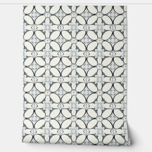 Geometric Floral Elegance Petite - Grau, Cream Tapete