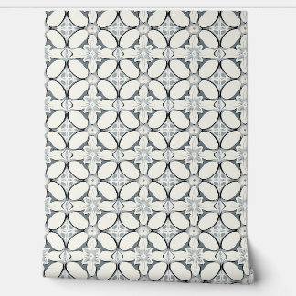 Geometric Floral Elegance Petite - Grau, Cream Tapete