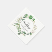 Geometric Floral Greenerity Wreath Wedding Serviette (Ecke)