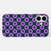 Geometric Floral in Purple Case-Mate iPhone Hülle (Rückseite (Horizontal))