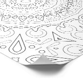 Geometric Floral Mandala Coloring Design Poster (Ecke)