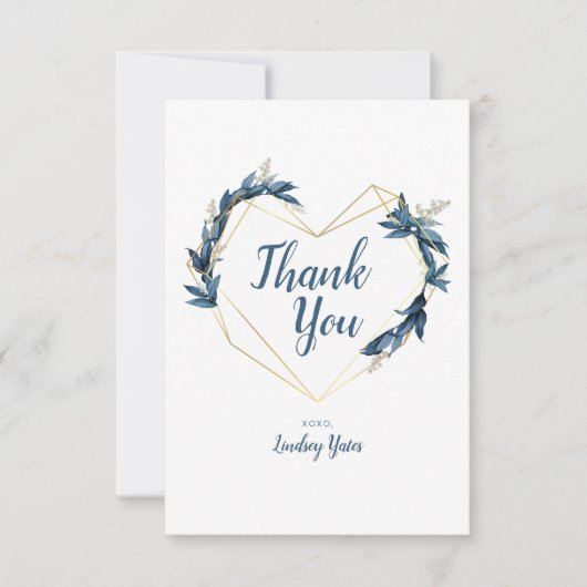 Geometric Floral Vielen Dank Dankeskarte (Vorderseite)