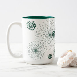 Geometric Flower〜グリーン〜 Zweifarbige Tasse
