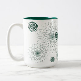 Geometric Flower〜グリーン〜 Zweifarbige Tasse