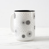 Geometric Flower〜ブラック〜 Zweifarbige Tasse (Vorderseite Links)