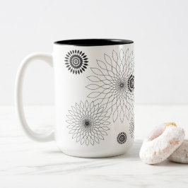 Geometric Flower〜ブラック〜 Zweifarbige Tasse