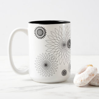 Geometric Flower〜ブラック〜 Zweifarbige Tasse