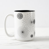 Geometric Flower〜ブラック〜 Zweifarbige Tasse (Links)