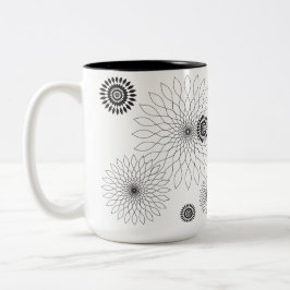 Geometric Flower〜ブラック〜 Zweifarbige Tasse