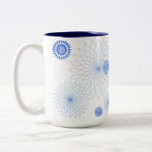 Geometric Flower〜ブルー〜 Zweifarbige Tasse (Links)