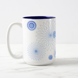 Geometric Flower〜ブルー〜 Zweifarbige Tasse