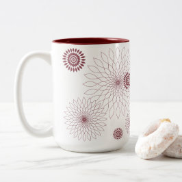 Geometric Flower〜マルーン〜 Zweifarbige Tasse