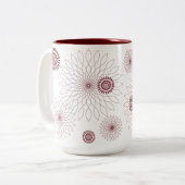 Geometric Flower〜マルーン〜 Zweifarbige Tasse (Vorderseite Links)