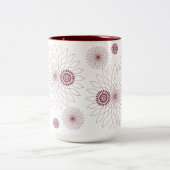 Geometric Flower〜マルーン〜 Zweifarbige Tasse (Mittel)