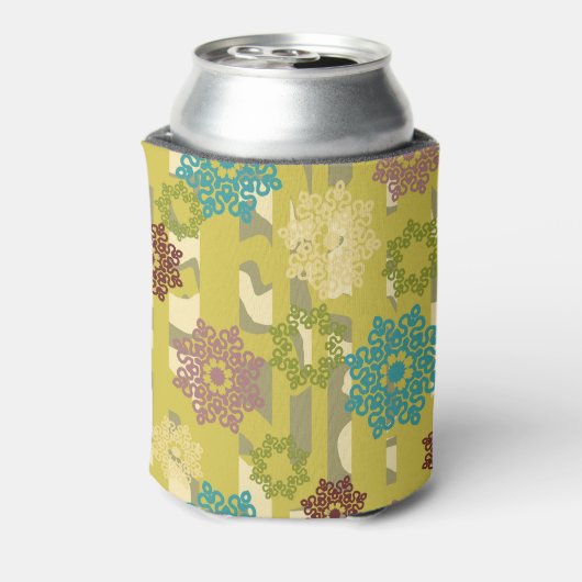 Geometric Flower Motiff Urban Camo Stripes Pattern Dosenkühler (Kanne Rückseite)