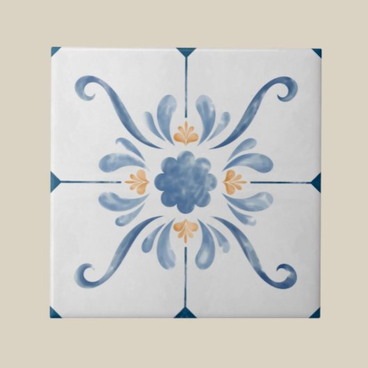 Geometric Flower Pattern Tile - Stylish and Elega Fliese