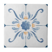 Geometric Flower Pattern Tile - Stylish and Elega Fliese (Vorderseite)