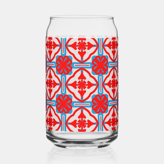 Geometric Four Red Leaves Can Glass Dosenglas (Vorderseite)