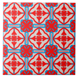 Geometric Four Red Leaves Ceramic Tiles Fliese