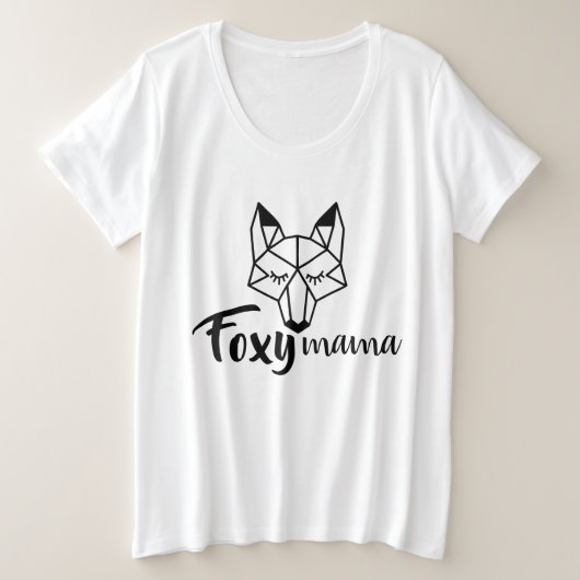Geometric Fox Foxy Mama Große Größe T-Shirt (Design vorne)