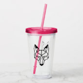 Geometric Fox Foxy Mama Script Acryltrinkbecher (Rückseite)