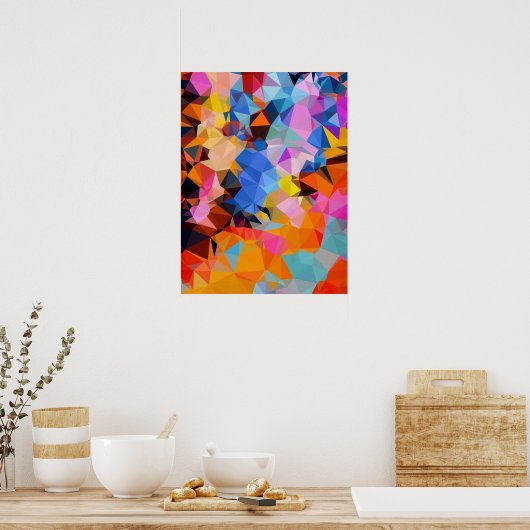 Geometric Fractal Abstract Wall Decor Poster (Küche)