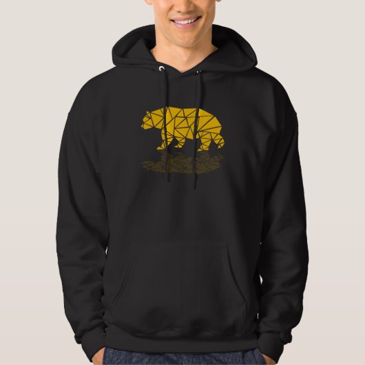 Geometric Fractal Pattern Shapes Bear Animal Hoodie (Vorderseite)