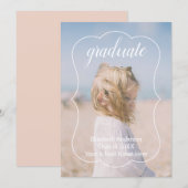Geometric Frame Kids Photo Graduation Ankündigung (Vorne/Hinten)