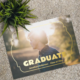 Geometric Frame Photo Graduation Announcement Folieneinladung