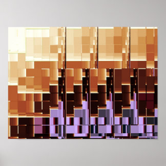 Geometric Glitch Abstract Digital Art Poster