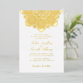 Geometric Glittering Gold Culture Mandala Folieneinladung (Stehend vorne)