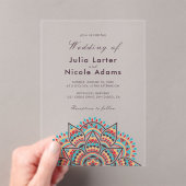 Geometric Glittering Metallic Luxury Wedding Acryleinladungen (Insitu (Handheld))