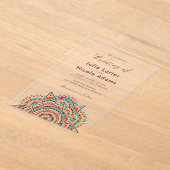 Geometric Glittering Metallic Luxury Wedding Acryleinladungen (Ablage )