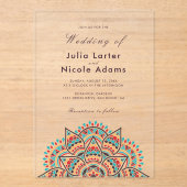 Geometric Glittering Metallic Luxury Wedding Acryleinladungen (Vorderseite)