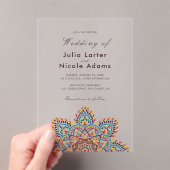 Geometric Glittering Metallic Luxury Wedding Acryleinladungen (Insitu (Handheld))