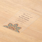 Geometric Glittering Metallic Luxury Wedding Acryleinladungen (Ablage )