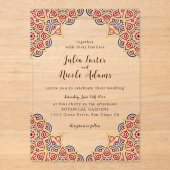 Geometric Glittering Metallic Luxury Wedding Acryleinladungen (Vorderseite)