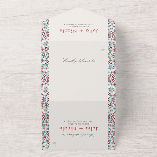 Geometric Glittering Metallic Luxury Wedding All In One Einladung (Außenbereich)