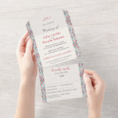 Geometric Glittering Metallic Luxury Wedding All In One Einladung (Abreißen)