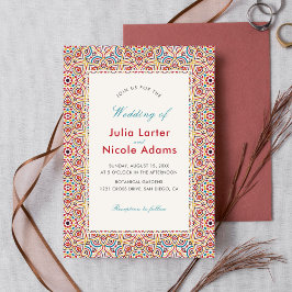 Geometric Glittering Metallic Luxury Wedding Einladung