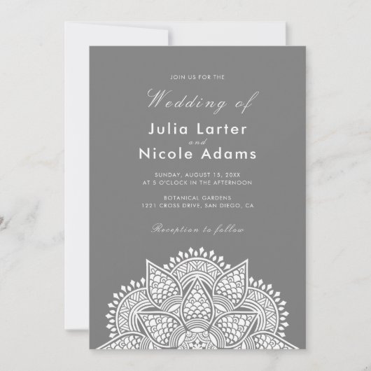 Geometric Glittering Metallic Luxury Wedding Einladung (Vorderseite)